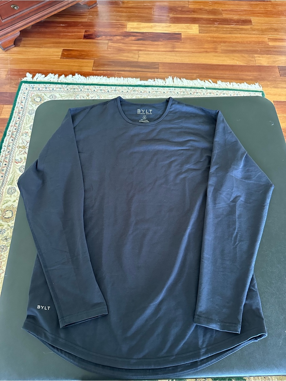 Bylt Men's Long-Sleeve Crew Shirt in Black Size XL
